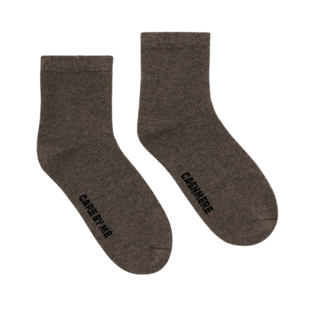 CARE BY ME, soft feet cashmere sokker, mørkebrun