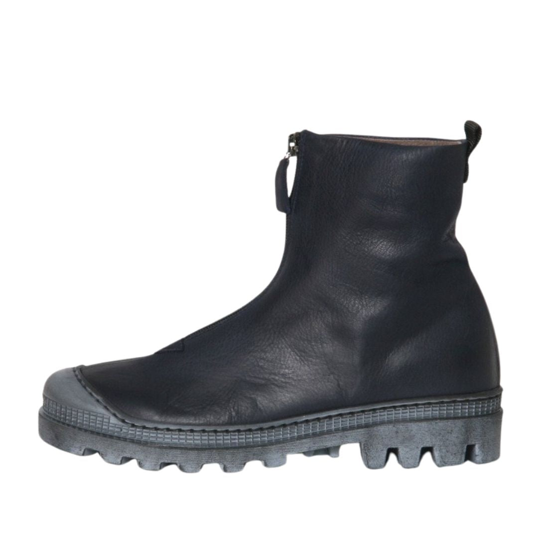 Lofina støvle med front lynlås, Navy, 967