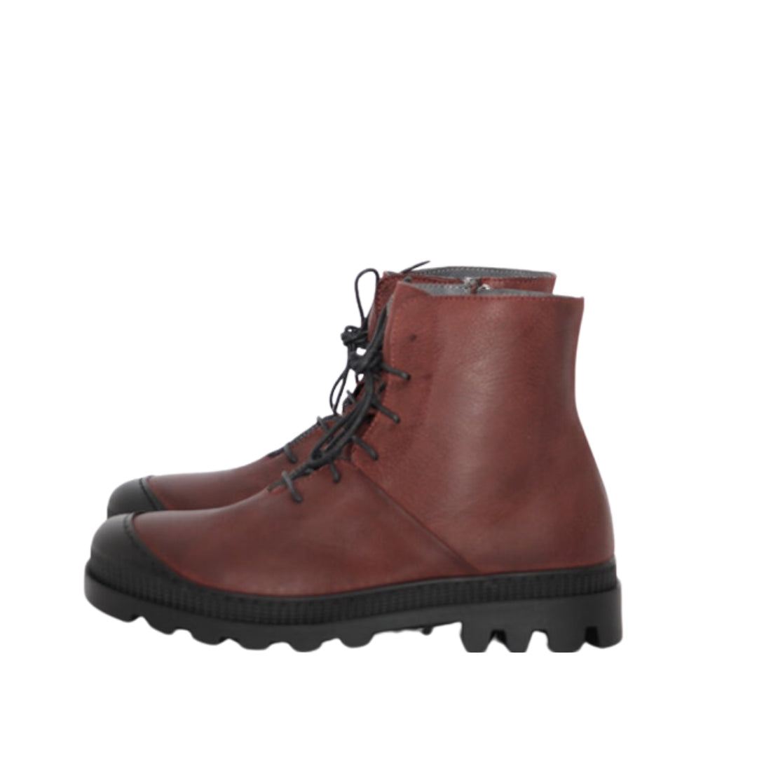 Lofina støvle med snøre og lynlås, 965, lagrain( bordo)