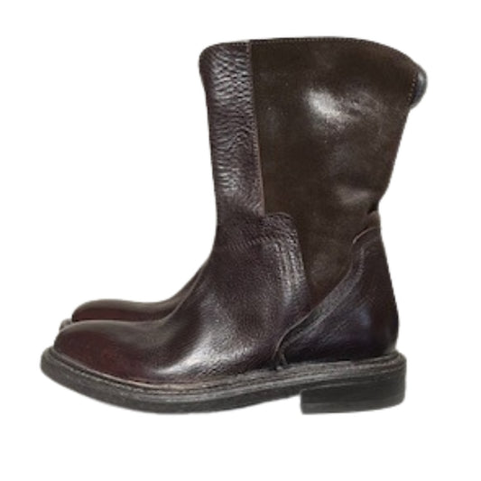 MOMA støvle med lynlås kaffe 78510