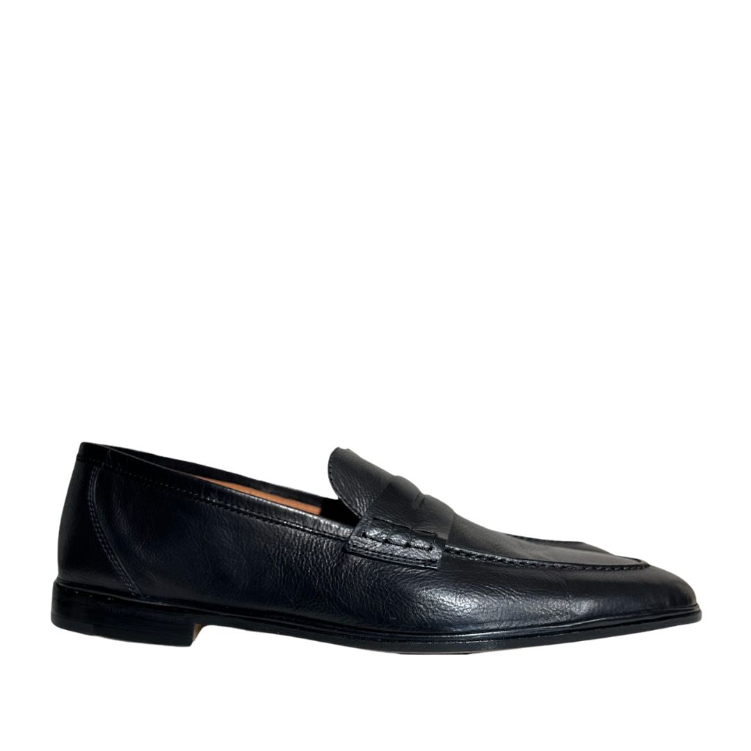 Elia Maurizi - Herreloafers - Sort glat skind