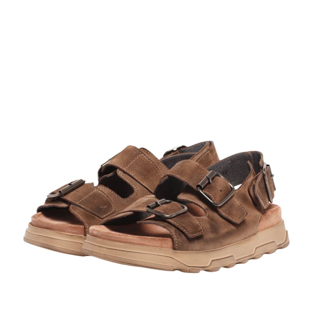 Lofina sandal. suede, cardboar (brun)