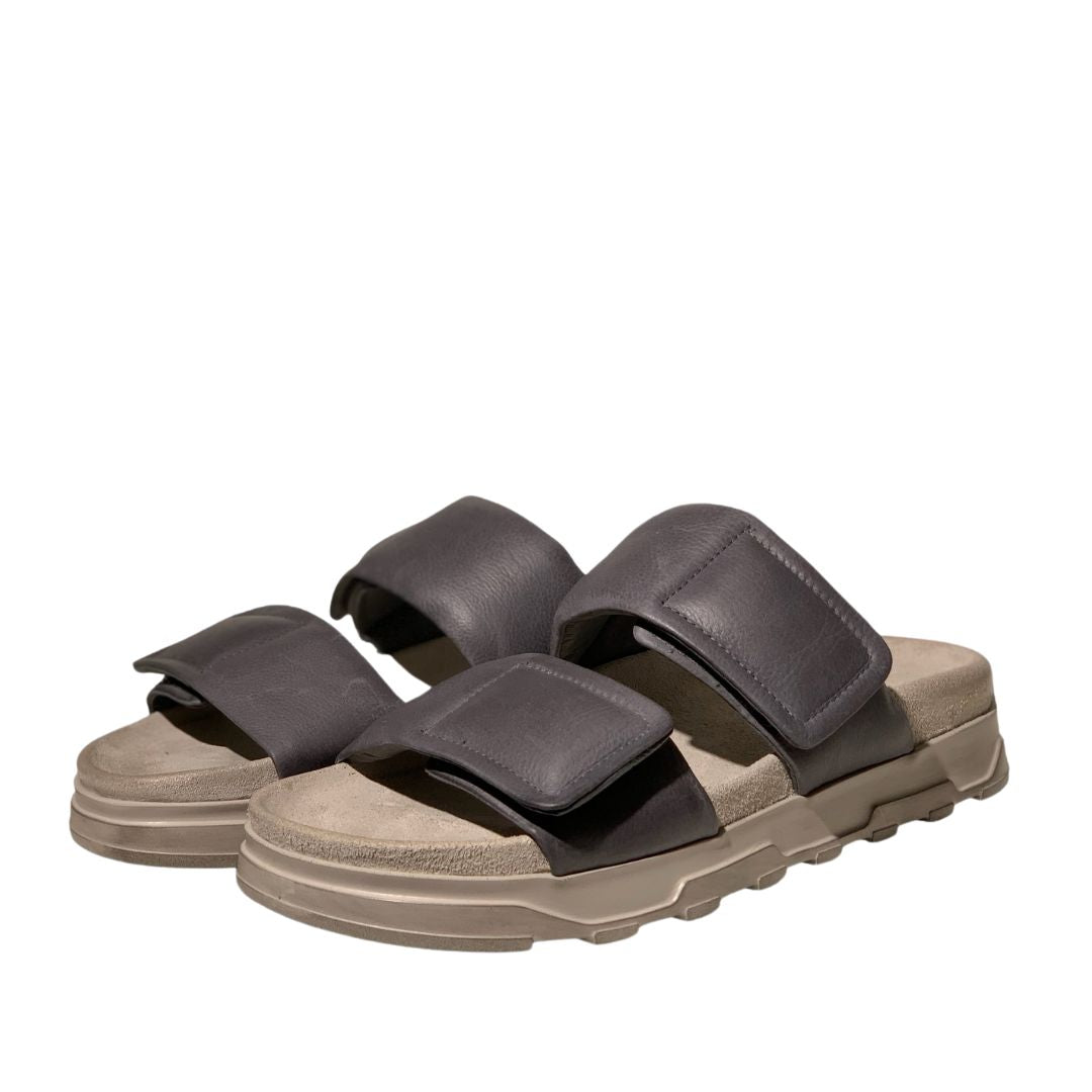 Lofina sandal, fodsengssål, Inky blue , gråblå glat skind